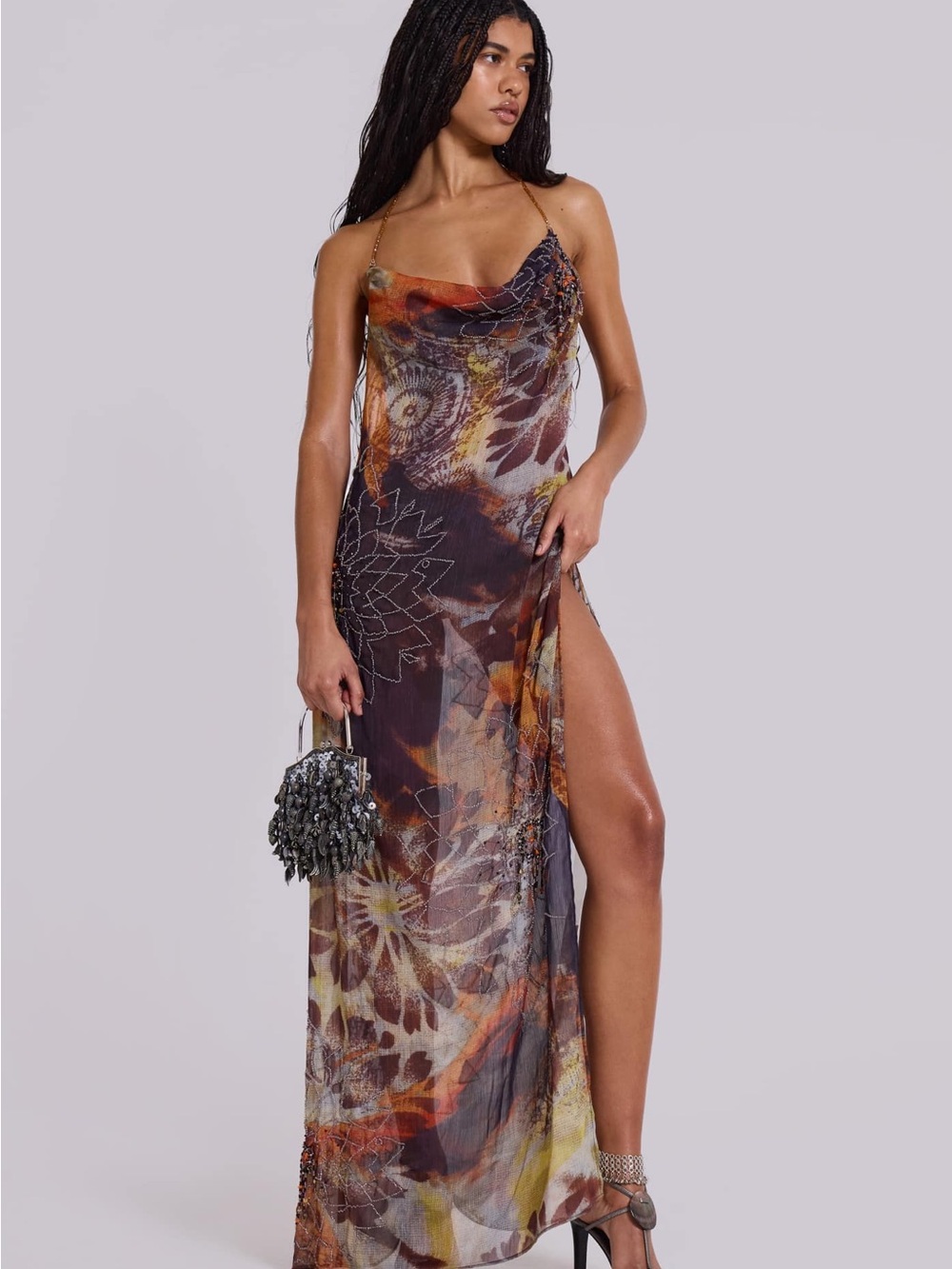 Jaded London Dahlia Beaded Backless dress